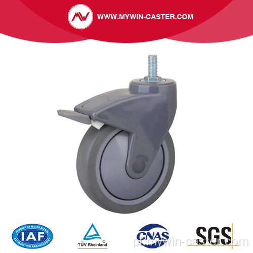 Chromowany 5-calowy 80Kg gwintowany hamulec TPE Kółko